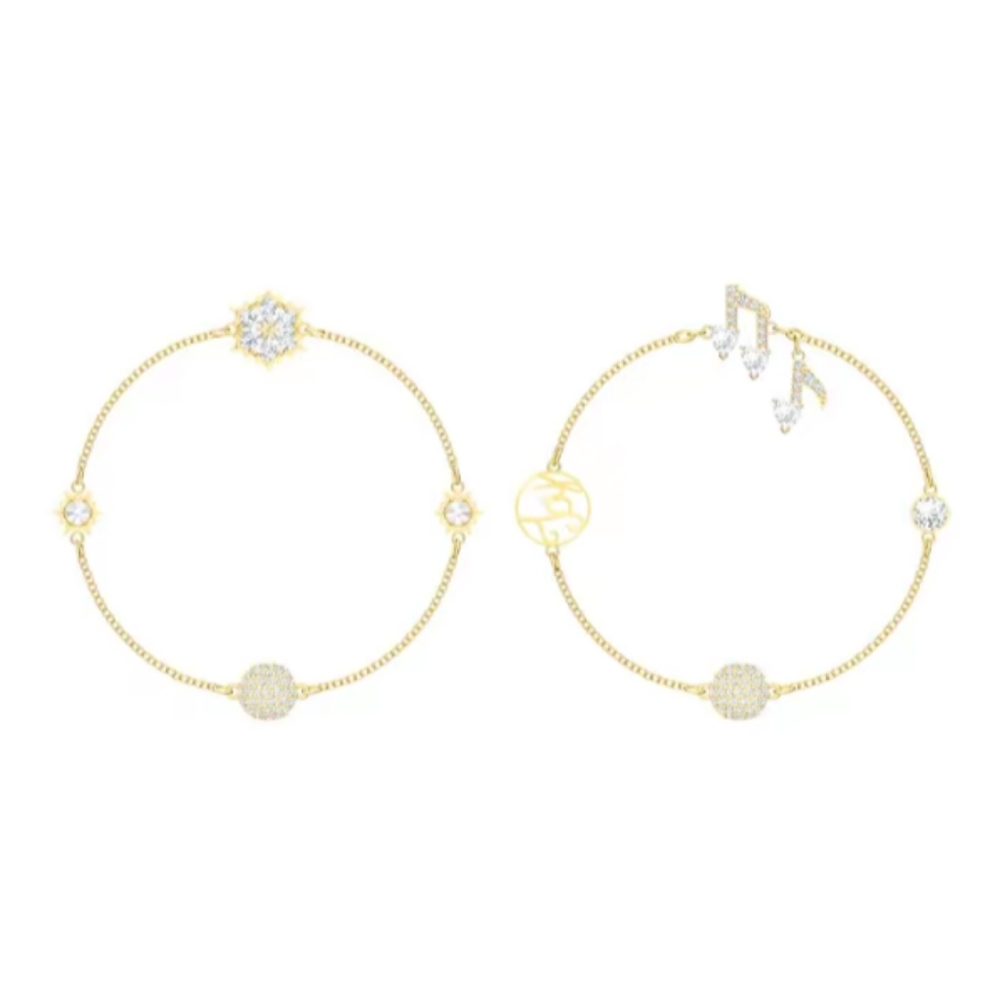 Swarovski Remix Collection Strand White, Gold-Tone Plated Bracelet Set -5512435